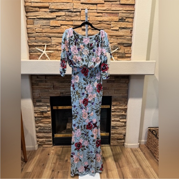 Mac Duggal Multicolor Floral Midi Dress Size 2 - Picture 4 of 16